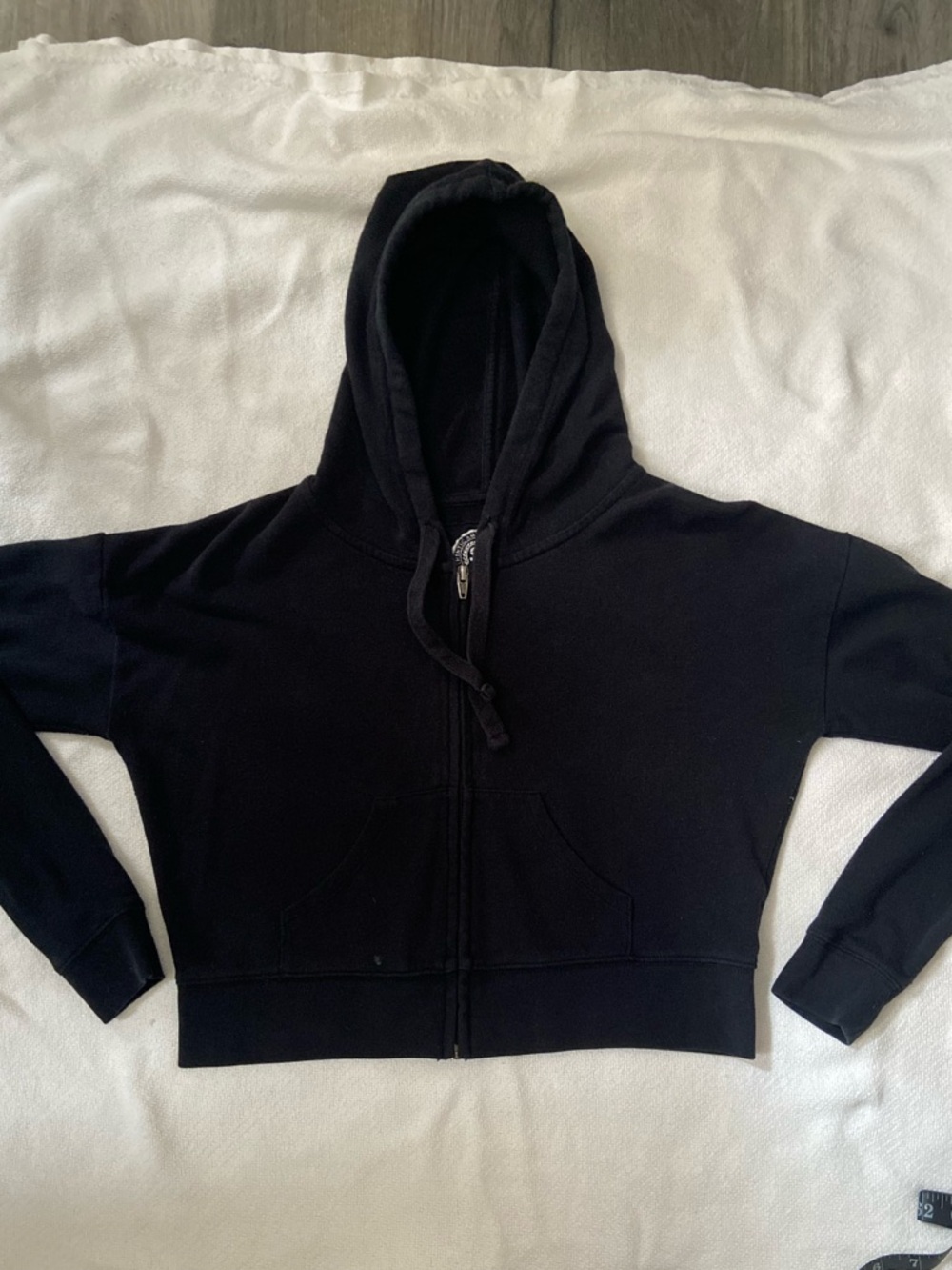 SO Black Cropped Zip Hoodie